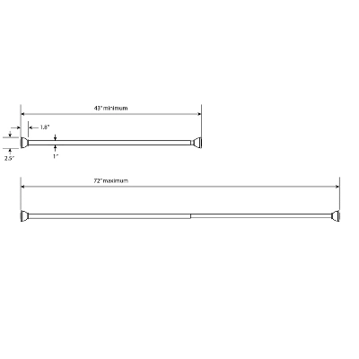 72" Half Moon Dual Mount Shower Rod - Threshold™ 6 72" Half Moon Dual Mount Shower Rod - Threshold™ - Image 4
