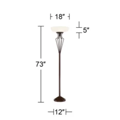 Franklin Iron Works Torchiere Floor Lamp LED 73" Tall Oil Rubbed Bronze Caged Frosted Glass Shade For Living Room Bedroom Office Uplight 15 Franklin Iron Works Torchiere Floor Lamp LED 73" Tall Oil Rubbed Bronze Caged Frosted Glass Shade For Living Room Bedroom Office Uplight -Home Furnishings Store GUEST 547e4282 4ae4 4d06 b8f7 618baa3f58fa