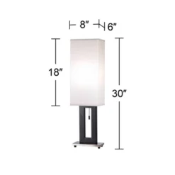 360 Lighting Floating Rectangle Modern Table Lamp 30" Tall Black Metal Open Frame White Fabric Box Shade For Bedroom Living Room Bedside Nightstand 10 360 Lighting Floating Rectangle Modern Table Lamp 30" Tall Black Metal Open Frame White Fabric Box Shade For Bedroom Living Room Bedside Nightstand -Home Furnishings Store GUEST 5525ec29 a1e7 404a b4ca e0f4557a562a