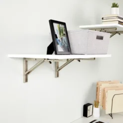 Built Industrial 2 Pack Folding L Wall Shelf Bracket, 10 Inch Collapsible Hardware With Locking Hinge For Garage Shelves, Holds 120lbs -Home Furnishings Store GUEST 555ad0b8 e83d 42c4 af02 5dfe3c43b4ec