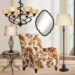 360 Lighting Spenser Rustic Farmhouse Floor Lamp 58" Tall Oiled Bronze Metal Off White Linen Empire Shade For Living Room Bedroom Office House Home -Home Furnishings Store GUEST 57031630 fc96 462d 85dc b743edcb803c