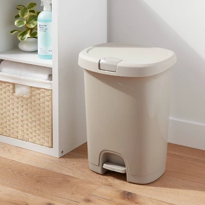7gal Step Trash Can With Locking Lid Gray - Brightroom™ 3 7gal Step Trash Can With Locking Lid Gray - Brightroom™