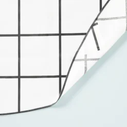 70" Grid Lines Wipeable Oil-Cloth Round Tablecloth Dark Gray/Cream - Hearth & Hand™ With Magnolia -Home Furnishings Store GUEST 587a45ce 47a5 44f3 9389 05b23e706533