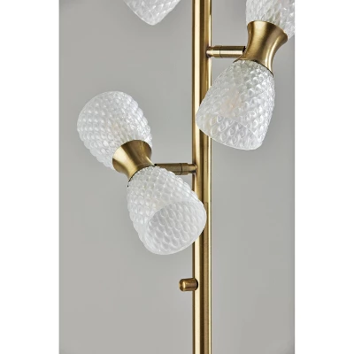 Nina Floor Lamp Antique Brass (Includes LED Light Bulb) - Adesso 4 Nina Floor Lamp Antique Brass (Includes LED Light Bulb) - Adesso - Image 2