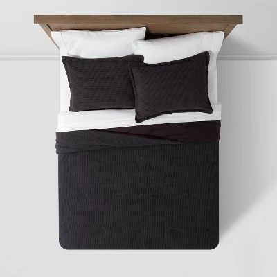 Washed Waffle Weave Comforter & Pillow Sham Set - Threshold 4 Washed Waffle Weave Comforter & Pillow Sham Set - Threshold - Image 2