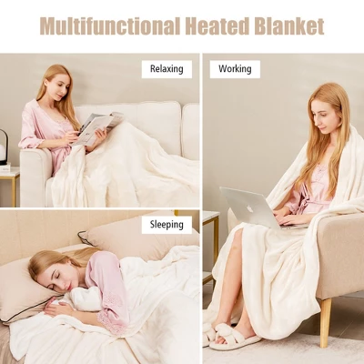 Tangkula 62"x84"/84"x90" Heated Blanket Twin/Queen Size Electric Heated Throw Blanket W/ Timer 8 Tangkula 62"x84"/84"x90" Heated Blanket Twin/Queen Size Electric Heated Throw Blanket W/ Timer - Image 6