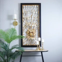 Metal Sunburst Coiled Ribbon Wall Decor With Black Frame Gold - Olivia & May 23 Metal Sunburst Coiled Ribbon Wall Decor With Black Frame Gold - Olivia & May -Home Furnishings Store GUEST 5d24c335 008c 4188 838d bf43666bd550
