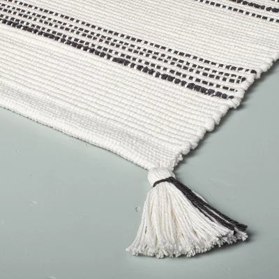 Tonal Stripes Bath Rug Sour Cream/Railroad Gray - Hearth & Hand™ With Magnolia 4 Tonal Stripes Bath Rug Sour Cream/Railroad Gray - Hearth & Hand™ With Magnolia - Image 2