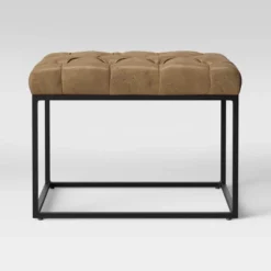 Trubeck Tufted Metal Base Ottoman Faux Leather - Threshold™ 12 Trubeck Tufted Metal Base Ottoman Faux Leather - Threshold™ -Home Furnishings Store GUEST 6157a7ff 1bf7 44e1 b846 3ae5cf7f4815