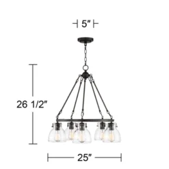 Possini Euro Design Bellis Bronze Wagon Wheel Pendant Chandelier 25" Wide Modern Clear Glass 5-Light Fixture For Dining Room House Kitchen Island Home 16 Possini Euro Design Bellis Bronze Wagon Wheel Pendant Chandelier 25" Wide Modern Clear Glass 5-Light Fixture For Dining Room House Kitchen Island Home -Home Furnishings Store GUEST 618dbfc5 4583 4867 8ae1 6096256d5a37