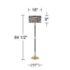 Possini Euro Design Halifax Modern Industrial Floor Lamp 64 1/2" Tall Matte Black Warm Gold Metal Double Drum Shade For Living Room Bedroom Office 14 Possini Euro Design Halifax Modern Industrial Floor Lamp 64 1/2" Tall Matte Black Warm Gold Metal Double Drum Shade For Living Room Bedroom Office -Home Furnishings Store GUEST 61f0af63 5325 4df1 8d58 37fb0ffbc58c