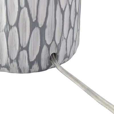 360 Lighting Patrick Modern Coastal Table Lamp 26 1/4" High Gray White Wash Geometric Ceramic Drum Fabric Shade For Bedroom Living Room Bedside Office 8 360 Lighting Patrick Modern Coastal Table Lamp 26 1/4" High Gray White Wash Geometric Ceramic Drum Fabric Shade For Bedroom Living Room Bedside Office - Image 6