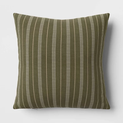 Cotton Flax Woven Striped Square Throw Pillow - Threshold™ 7 Cotton Flax Woven Striped Square Throw Pillow - Threshold™ - Image 5