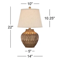 360 Lighting Buckhead Modern Accent Table Lamp 22" High Warm Bronze Brown Geometric Fabric Drum Shade For Bedroom Living Room Bedside Nightstand 11 360 Lighting Buckhead Modern Accent Table Lamp 22" High Warm Bronze Brown Geometric Fabric Drum Shade For Bedroom Living Room Bedside Nightstand -Home Furnishings Store GUEST 67bd50d3 9b9b 402e a357 efc3e7b062b7