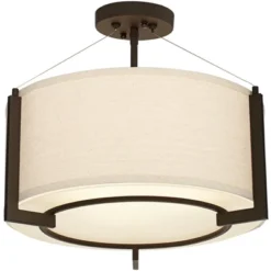 Possini Euro Design Stinson Modern Ceiling Light Semi Flush Mount Fixture 17 1/4" Wide Bronze 3-Light Linen Drum Shade For Bedroom Kitchen Living Room 13 Possini Euro Design Stinson Modern Ceiling Light Semi Flush Mount Fixture 17 1/4" Wide Bronze 3-Light Linen Drum Shade For Bedroom Kitchen Living Room -Home Furnishings Store GUEST 693e4b1b 0803 44f6 9c27 e7bc518b632b