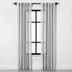 Vertical Stripe Curtain Sheer Gray/Cream - Hearth & Handâ„¢ With Magnolia