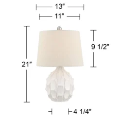 360 Lighting Ellen 21" High Sculptured Small Mid Century Modern Coastal Accent Table Lamp White Ceramic Single Living Room Bedroom Bedside Nightstand 14 360 Lighting Ellen 21" High Sculptured Small Mid Century Modern Coastal Accent Table Lamp White Ceramic Single Living Room Bedroom Bedside Nightstand -Home Furnishings Store GUEST 6e1531b1 8652 48fa acde 11a37d6902b1