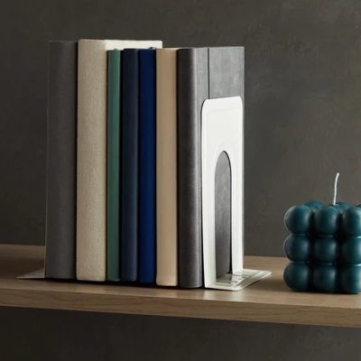 Juvale 12 Pack Metal Bookends For Shelves, Heavy Duty White Book Stoppers For Library, Living Room, Or Office (5x6.6x 5.8 In) 4 Juvale 12 Pack Metal Bookends For Shelves, Heavy Duty White Book Stoppers For Library, Living Room, Or Office (5x6.6x 5.8 In) - Image 2