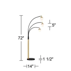 Possini Euro Design Rayne Modern Arc Floor Lamp 72" Tall Gold Black 3 Light LED Adjustable Arm Frosted Glass Globe Shade For Living Room Reading Home 17 Possini Euro Design Rayne Modern Arc Floor Lamp 72" Tall Gold Black 3 Light LED Adjustable Arm Frosted Glass Globe Shade For Living Room Reading Home -Home Furnishings Store GUEST 72acbc96 d16e 434d 81e6 38138e50870f