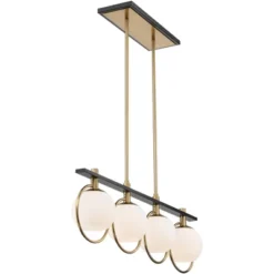 Possini Euro Design Carlyn Brass Black Linear Island Pendant Chandelier 33" Wide Modern White Glass Shade 4-Light LED Fixture For Dining Room Kitchen 15 Possini Euro Design Carlyn Brass Black Linear Island Pendant Chandelier 33" Wide Modern White Glass Shade 4-Light LED Fixture For Dining Room Kitchen -Home Furnishings Store GUEST 7b723cfb 4a18 401d 8111 b6d8a9faf61f