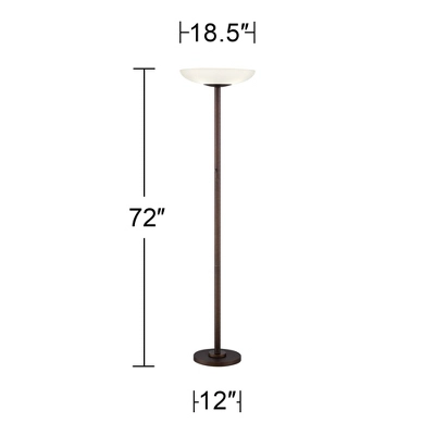 Possini Euro Design Meridian Light Blaster Modern Torchiere Floor Lamp 72" Tall Oil Rubbed Bronze LED Frosted Glass Shade For Living Room Bedroom Home 6 Possini Euro Design Meridian Light Blaster Modern Torchiere Floor Lamp 72" Tall Oil Rubbed Bronze LED Frosted Glass Shade For Living Room Bedroom Home - Image 4