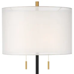 Possini Euro Design Roxie Modern Floor Lamp With Riser 65 1/2" Tall Brass Black Metal Sheer Linen Double Drum Shade For Living Room Bedroom Office 10 Possini Euro Design Roxie Modern Floor Lamp With Riser 65 1/2" Tall Brass Black Metal Sheer Linen Double Drum Shade For Living Room Bedroom Office -Home Furnishings Store GUEST 82440e3f 88c5 48e1 9546 01d3b1408792