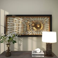 Metal Sunburst Coiled Ribbon Wall Decor With Black Frame Gold - Olivia & May 20 Metal Sunburst Coiled Ribbon Wall Decor With Black Frame Gold - Olivia & May -Home Furnishings Store GUEST 82bb3a32 0be8 41f1 a3d5 cd4796998da8