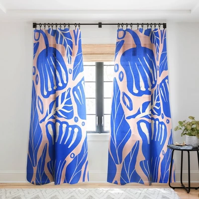 Viviana Gonzalez Abstract Floral Blue Single Panel Sheer Window Curtain - Deny Designs 8 Viviana Gonzalez Abstract Floral Blue Single Panel Sheer Window Curtain - Deny Designs - Image 6