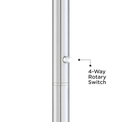 Possini Euro Design Meridian Light Blaster Modern Torchiere Floor Lamp 72" Tall Brushed Nickel LED Frosted Glass Shade For Living Room Bedroom Office 5 Possini Euro Design Meridian Light Blaster Modern Torchiere Floor Lamp 72" Tall Brushed Nickel LED Frosted Glass Shade For Living Room Bedroom Office - Image 3