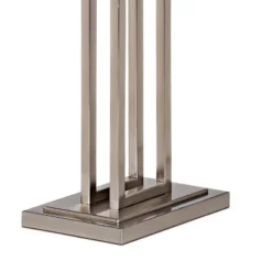 Possini Euro Design Modern Floor Lamp 62" Tall Brushed Nickel Openwork Rectangular Profile Off White Fabric Shade For Living Room Reading -Home Furnishings Store GUEST 8b7ff47a 428f 40e2 8e52 8e425d2241d9