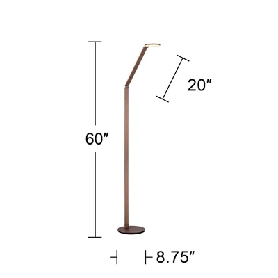 Possini Euro Design Magnum Modern Task Floor Lamp 61" Tall French Bronze Brown Metal LED Adjustable For Living Room Reading Bedroom Office House Home 9 Possini Euro Design Magnum Modern Task Floor Lamp 61" Tall French Bronze Brown Metal LED Adjustable For Living Room Reading Bedroom Office House Home - Image 7