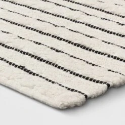 Striped Bath Rug White/Black - Opalhouseâ„¢