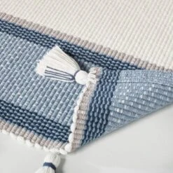 20" X 32" Color Block Stripe Tassels Bath Rug Faded Blue/White - Hearth & Hand™ With Magnolia 7 20" X 32" Color Block Stripe Tassels Bath Rug Faded Blue/White - Hearth & Hand™ With Magnolia -Home Furnishings Store GUEST 965eb334 1e31 467e 9a9f 35ffecd97d72