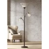 Franklin Iron Works Warwick Industrial Torchiere Floor Lamp With Side Lights 71 1/2" Tall Tiger Bronze LED Clear Seedy Glass For Living Room Reading -Home Furnishings Store GUEST 97f411dd d692 4275 a55b fdb2868b3e24