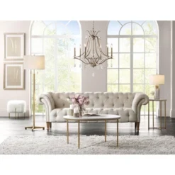 Possini Euro Design Encino Modern Tripod Floor Lamp Standing 60" Tall Brass Gold Metal Off White Fabric Drum Shade For Living Room Bedroom Office Home -Home Furnishings Store GUEST 99b49a49 5750 40e4 bac4 b9c44c312dd1