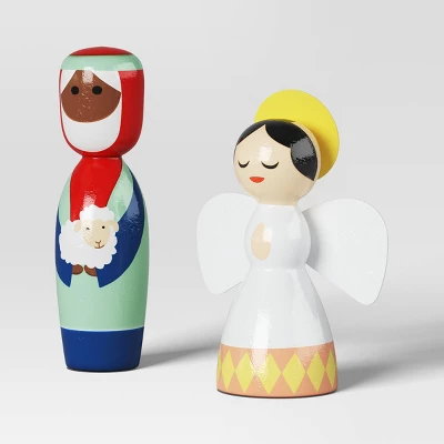 9pc Wood Christmas Nativity Scene Figurine Set - Wondershop™ 6 9pc Wood Christmas Nativity Scene Figurine Set - Wondershop™ - Image 4