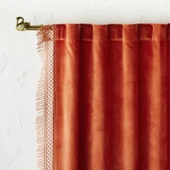 1pc Light Filtering Velvet Macrame Trim Window Curtain Panel Burnt Orange - Opalhouse™ Designed With Jungalow™ 9 1pc Light Filtering Velvet Macrame Trim Window Curtain Panel Burnt Orange - Opalhouse™ Designed With Jungalow™ -Home Furnishings Store GUEST 9bfd56a0 ad5c 4df0 98b1 851ec6623ce3