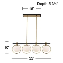 Possini Euro Design Carlyn Brass Black Linear Island Pendant Chandelier 33" Wide Modern White Glass Shade 4-Light LED Fixture For Dining Room Kitchen 16 Possini Euro Design Carlyn Brass Black Linear Island Pendant Chandelier 33" Wide Modern White Glass Shade 4-Light LED Fixture For Dining Room Kitchen -Home Furnishings Store GUEST 9db9d07e 0dff 4ca8 821a 97332964a524