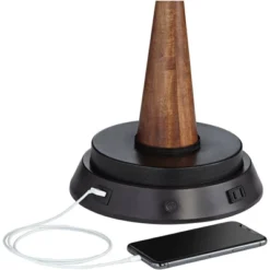 360 Lighting Helene Country Cottage Table Lamp 26" High Cream White Ceramic With Dimmable USB Workstation Base Tan Drum Linen For Living Room Desk -Home Furnishings Store GUEST a3ecd351 2035 4094 a9bc 1b43876d0a1e