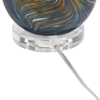 360 Lighting Carmen Modern Coastal Accent Table Lamps 12 1/2" High Set Of 2 Green Art Glass Shade For Bedroom Bedside Nightstand Office 6 360 Lighting Carmen Modern Coastal Accent Table Lamps 12 1/2" High Set Of 2 Green Art Glass Shade For Bedroom Bedside Nightstand Office - Image 4