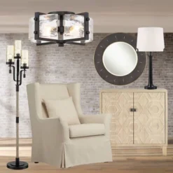 Possini Euro Design Adri Modern Ceiling Light Flush Mount Fixture Black 16 1/2" Wide Black 4-Light Textured Glass For Bedroom Kitchen Living Room Home 13 Possini Euro Design Adri Modern Ceiling Light Flush Mount Fixture Black 16 1/2" Wide Black 4-Light Textured Glass For Bedroom Kitchen Living Room Home -Home Furnishings Store GUEST aa12d34d 4a27 4c8d 9dc7 7361cc026951