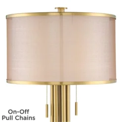 Possini Euro Design Granview Modern Table Lamp 32 1/2" Tall Brass Column Taupe Organza Outer Off White Linen Inner Drum Shade For Bedroom Living Room 12 Possini Euro Design Granview Modern Table Lamp 32 1/2" Tall Brass Column Taupe Organza Outer Off White Linen Inner Drum Shade For Bedroom Living Room -Home Furnishings Store GUEST ab5a4ef5 5251 4563 a797 c96730966c4d