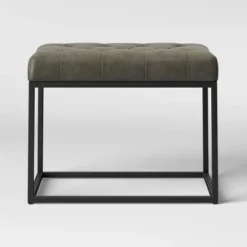 Trubeck Tufted Metal Base Ottoman Faux Leather - Threshold™ 13 Trubeck Tufted Metal Base Ottoman Faux Leather - Threshold™ -Home Furnishings Store GUEST ab835a54 a3f3 4082 a637 7024908a9e52