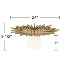 Possini Euro Design Hazel Modern Ceiling Light Semi Flush Mount Fixture 24" Wide Warm Brass White Globe Shade For Bedroom Kitchen Living Room Hallway 15 Possini Euro Design Hazel Modern Ceiling Light Semi Flush Mount Fixture 24" Wide Warm Brass White Globe Shade For Bedroom Kitchen Living Room Hallway -Home Furnishings Store GUEST abd1820f 6891 4ab0 a543 8a21515dfd36