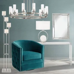 Possini Euro Design Athena Modern Floor Lamp 72" Tall Brushed Nickel 4 Light Tree Clear Outer Opal Inner Double Glass Shade For Living Room Bedroom -Home Furnishings Store GUEST ac0a6ad2 0b11 4658 8bae 6025b179c160