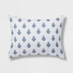 5pc Block Print With Border Comforter Bedding Set White/Blue - Threshold™ -Home Furnishings Store GUEST b03a15d2 8e0b 42ad bda7 eeee200581c9