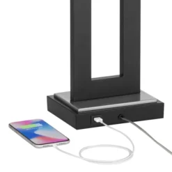 360 Lighting Neil Modern Rustic Table Lamp 26" High Black Metal With USB Charging Port White Rectangular Shade For Bedroom Living Room Bedside Desk 12 360 Lighting Neil Modern Rustic Table Lamp 26" High Black Metal With USB Charging Port White Rectangular Shade For Bedroom Living Room Bedside Desk -Home Furnishings Store GUEST b0a9cf55 987a 4710 b715 8265d4b75ac5