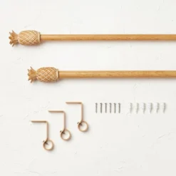 Pineapple Faux Wood Curtain Rod Natural Wood - Opalhouse™ Designed With Jungalow™ -Home Furnishings Store GUEST b565e685 bbc8 405f abbe 297780442d88