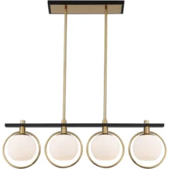 Possini Euro Design Carlyn Brass Black Linear Island Pendant Chandelier 33" Wide Modern White Glass Shade 4-Light LED Fixture For Dining Room Kitchen 13 Possini Euro Design Carlyn Brass Black Linear Island Pendant Chandelier 33" Wide Modern White Glass Shade 4-Light LED Fixture For Dining Room Kitchen -Home Furnishings Store GUEST b945b8da d215 4559 ba9a 8e2819c91766