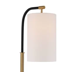 Possini Euro Design Sausalito Mid Century Modern Downbridge Floor Lamp 67" Tall Warm Gold Black Metal Linen Cylinder Shade For Living Room Reading -Home Furnishings Store GUEST bb20b9b9 af63 4dc9 9c4c 7b92b4421c34